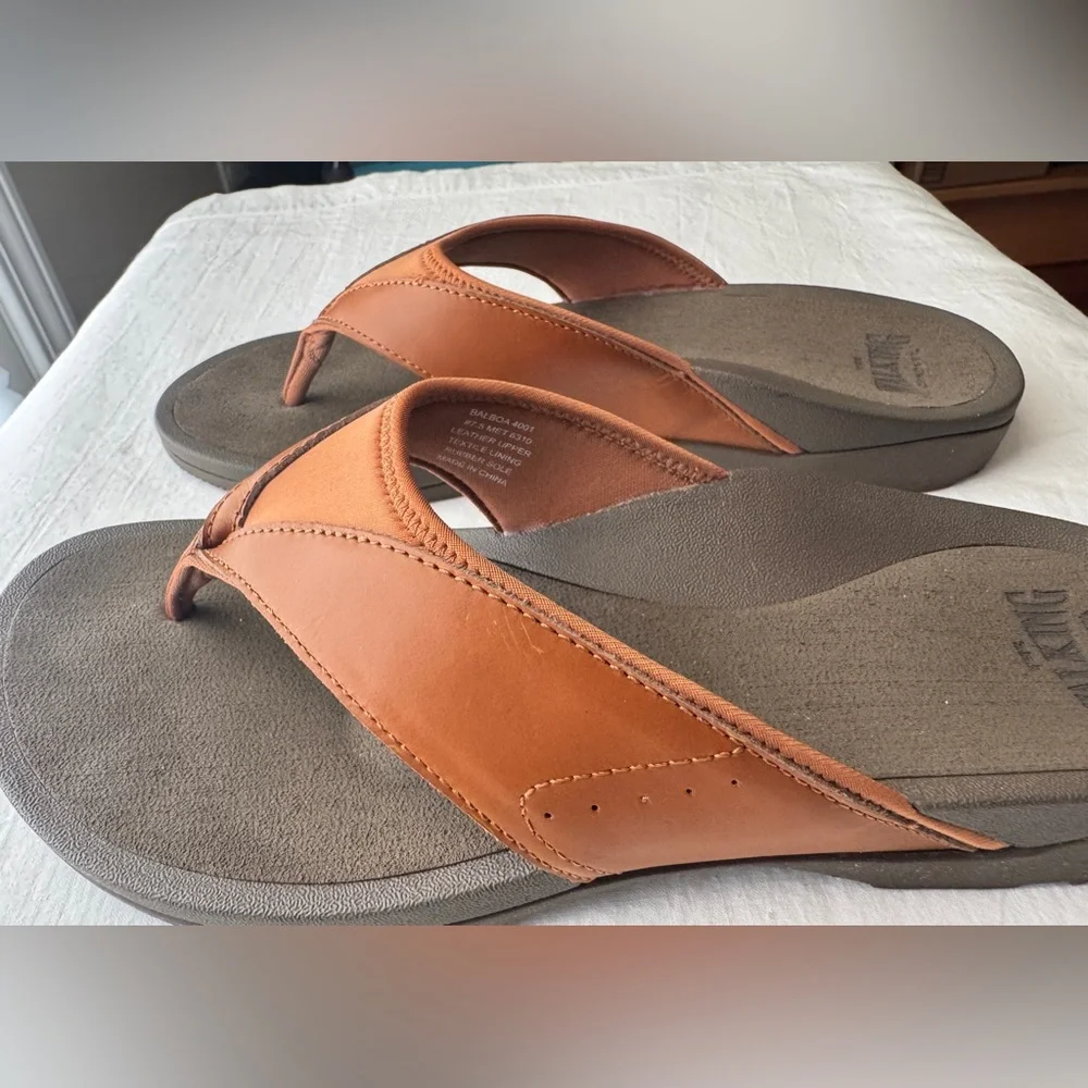 Abeo Balboa Sandals - Carmel Brown with Metatarsal Support - Size 7.5